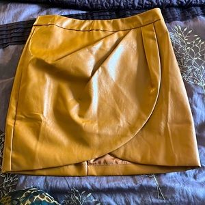 Camel Faux Leather Mini Skirt Size Small